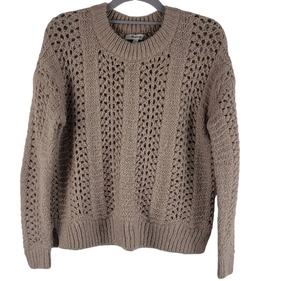 Madewell Sweaters - Madewell Beige Open Knit Women's Sweater Acrylic/Alpaca/Wool XS NWT